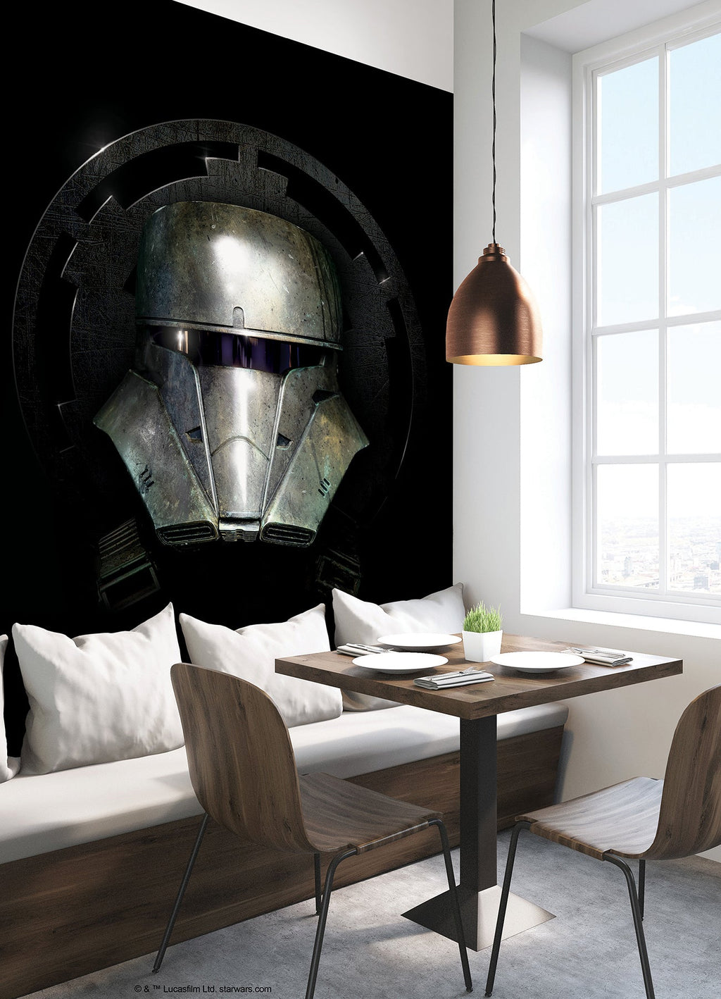 Star Wars Mandalorian Helmet Peel & Stick Wallpaper Mural