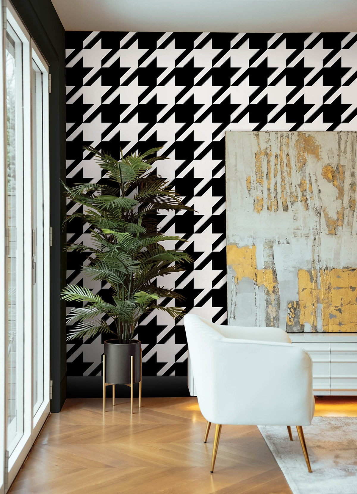 RuHoundstooth Peel & Stick Wallpaper