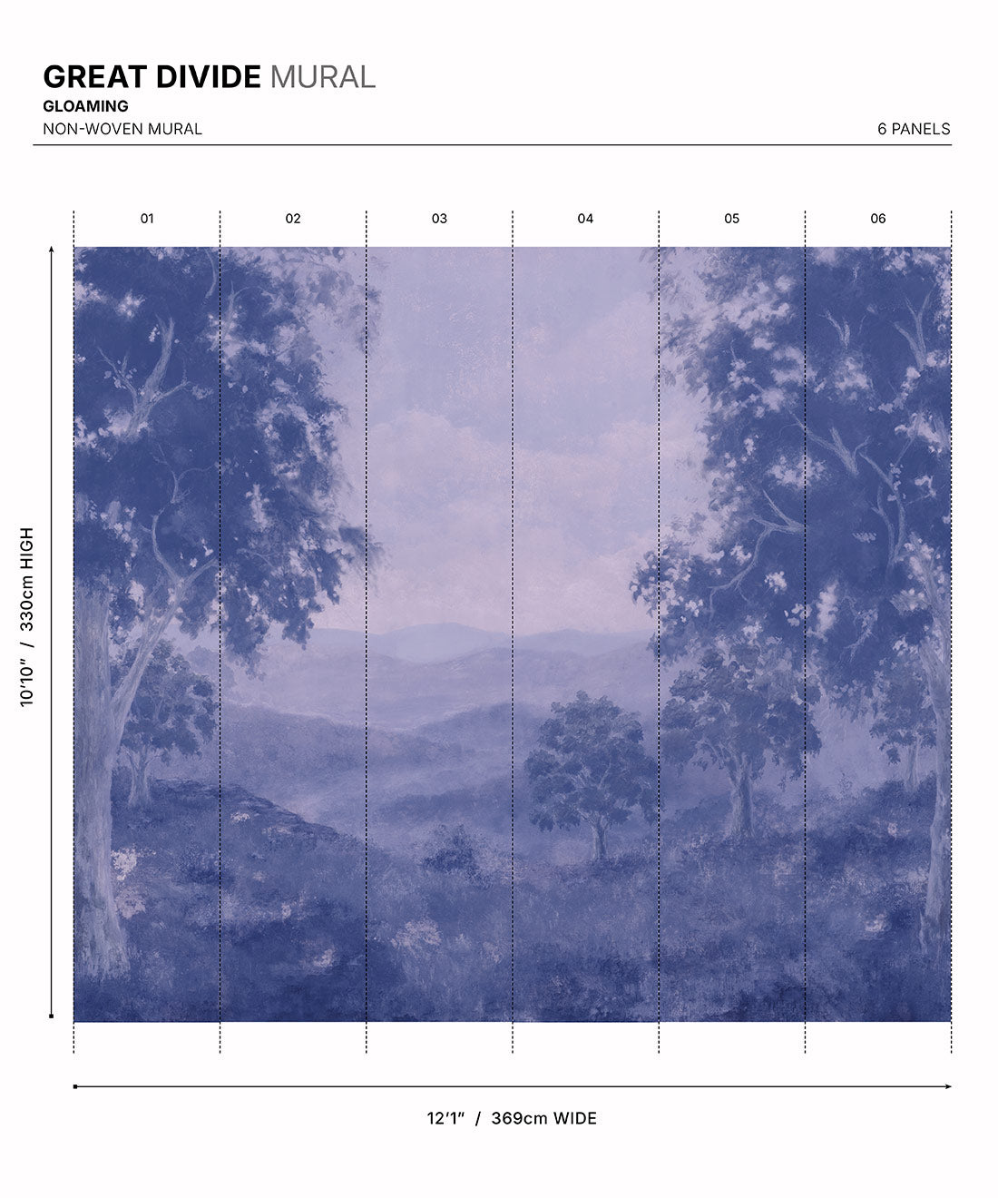 Great Divide Mural - Colourway: Gloaming - Diagram