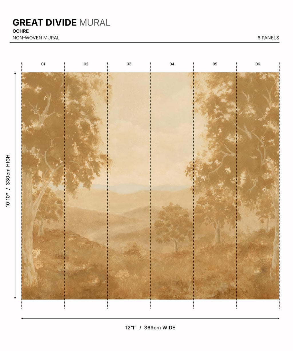 Great Divide Mural - Colourway: Ochre - Diagram