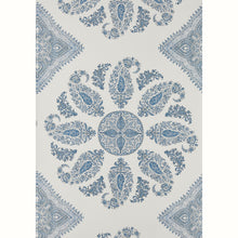 Load image into Gallery viewer, Samarkand Wallpaper by Peter Dunham - Blue/Green on White