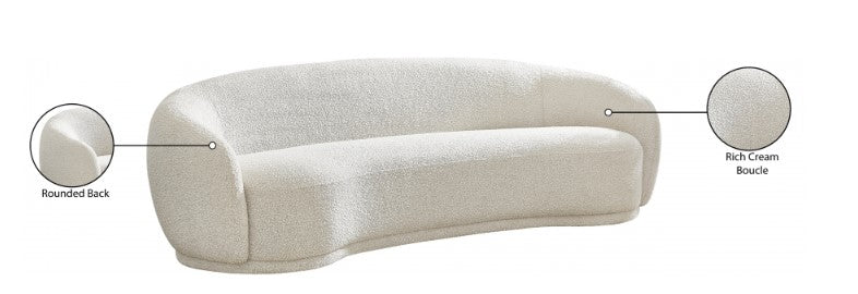 curved boucle sofa