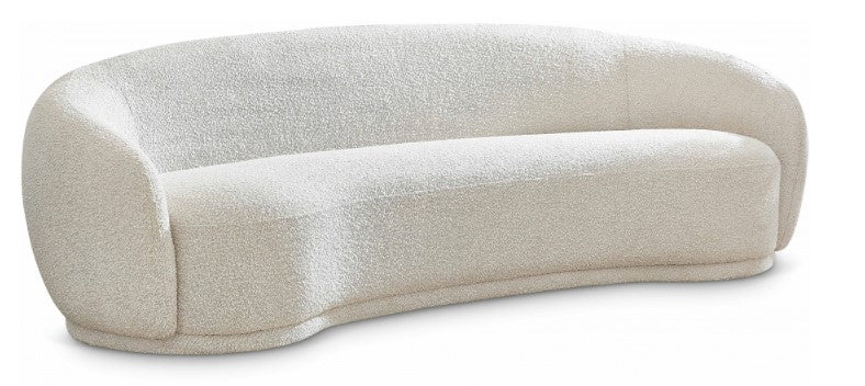 curved boucle sofa