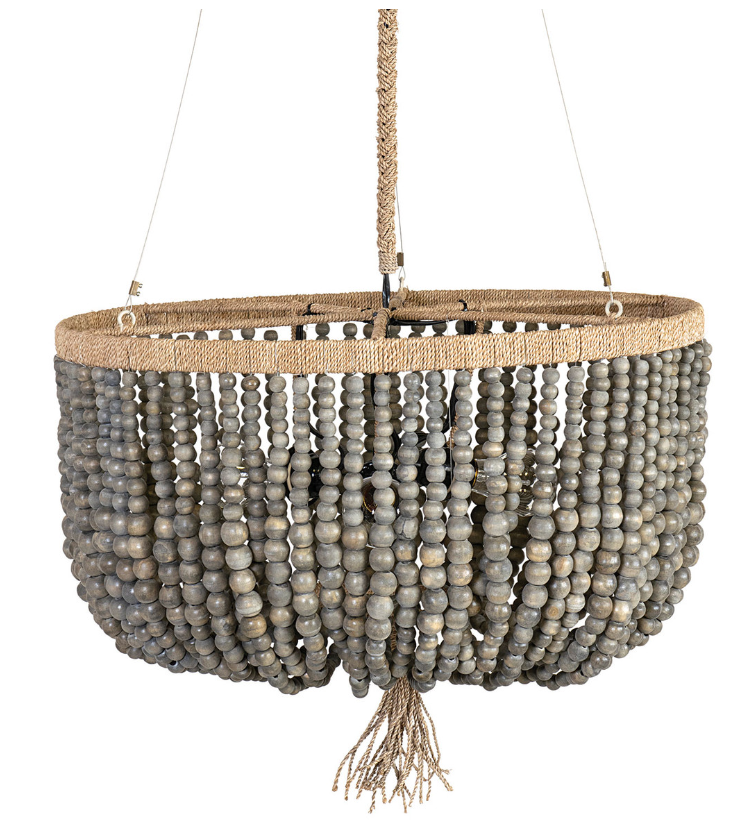nika wooden beaded chandelier