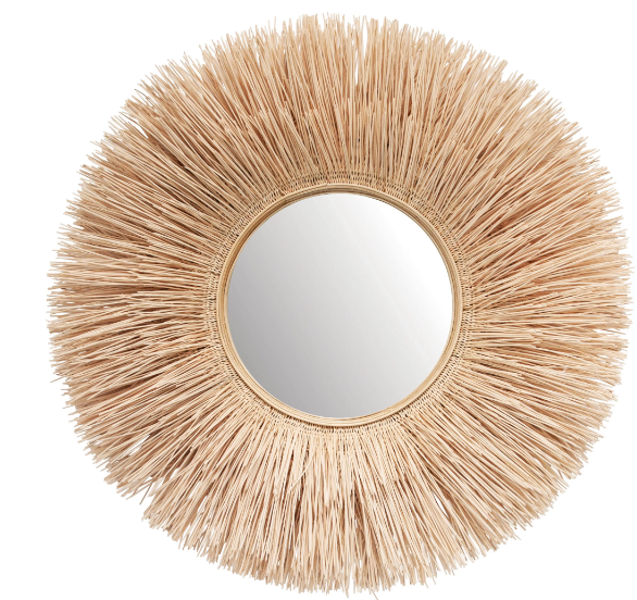 handmade wicker wall mirror