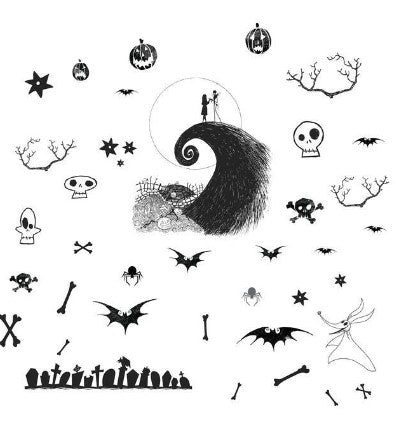 DISNEY THE NIGHTMARE BEFORE CHRISTMAS JACK AND SALLY PEEL AND STICK WALL DECALS