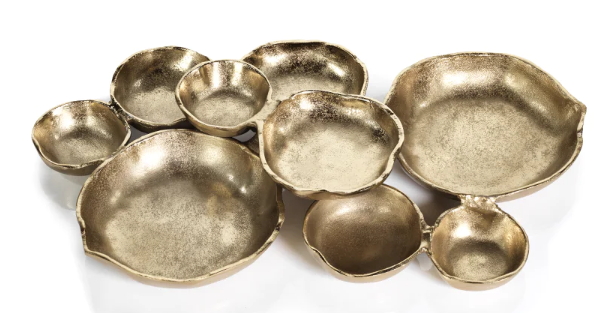 gold cluster serving bowls