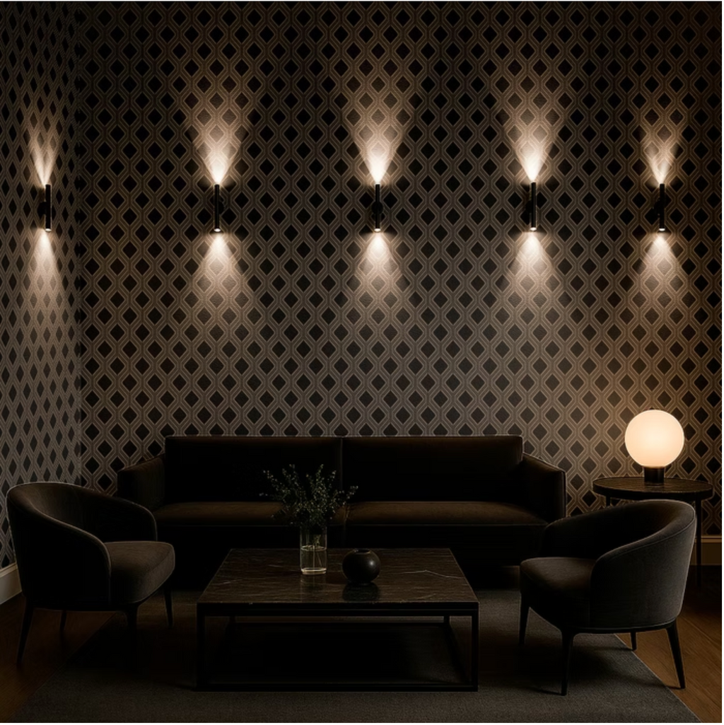 Midnight Groove – Retro Geometric Wallpaper