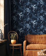 Load image into Gallery viewer, Snake Charmer Wallpaper • Delft • Insitu