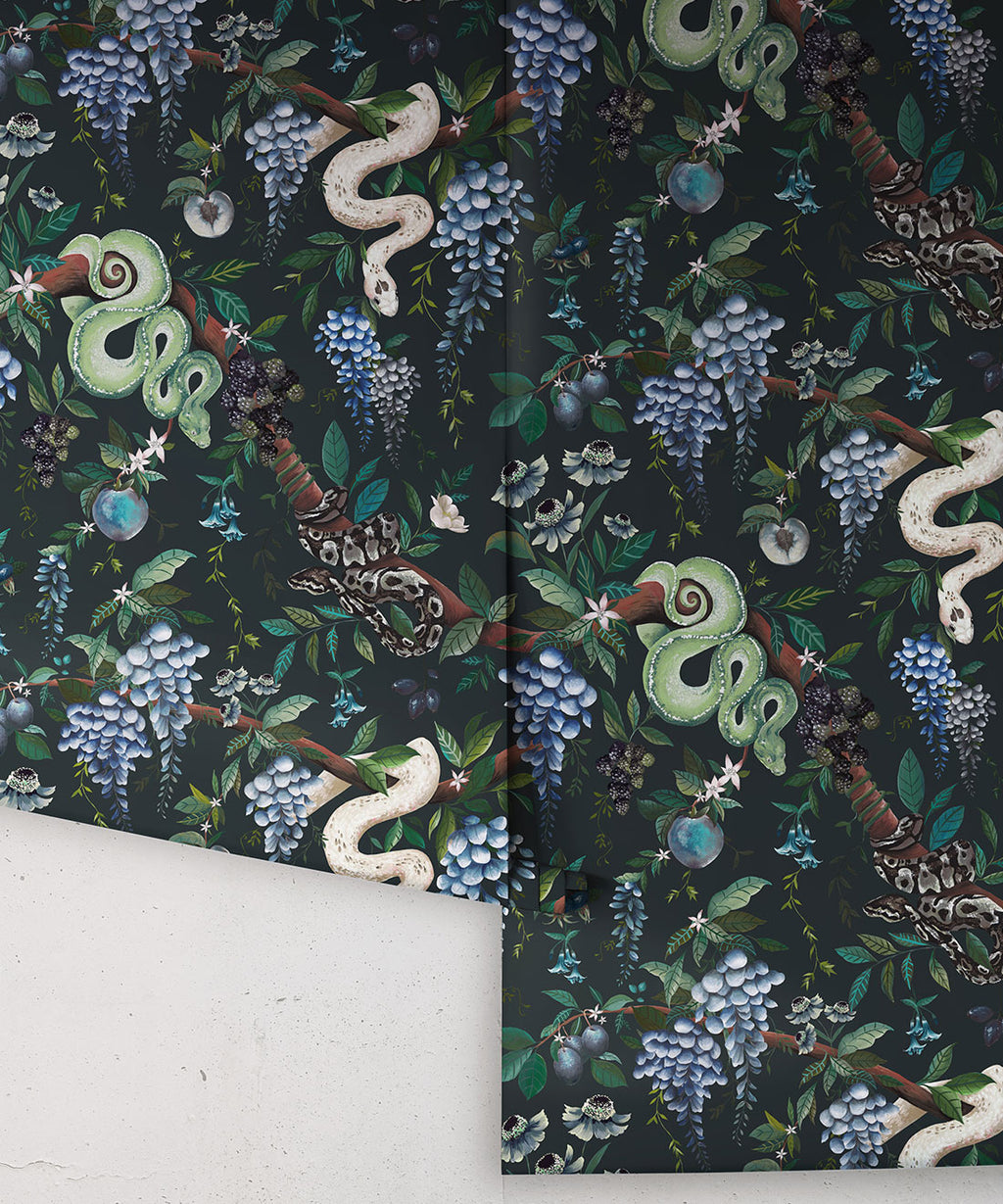 Snake Charmer Wallpaper • Lagoon • Rolls