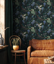 Load image into Gallery viewer, Snake Charmer Wallpaper • Lagoon • Insitu