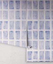 Load image into Gallery viewer, Barres Wallpaper • Blue White • Rolls