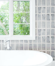 Load image into Gallery viewer, Barres Wallpaper • Charcoal White • Insitu