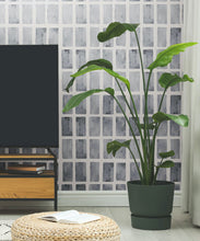 Load image into Gallery viewer, Barres Wallpaper • Charcoal White • Insitu