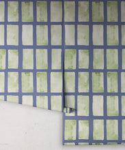 Load image into Gallery viewer, Barres Wallpaper • Sage Navy • Rolls