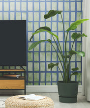 Load image into Gallery viewer, Barres Wallpaper • Sage Navy • Insitu