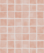 Load image into Gallery viewer, Carée Wallpaper • Salmon Navy • Swatch