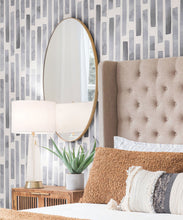 Load image into Gallery viewer, Colonnes Wallpaper • Charcoal White • Insitu