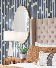 Load image into Gallery viewer, Colonnes Wallpaper • Midnight Green • Insitu