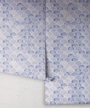Load image into Gallery viewer, Ecailles Wallpaper • Blue White • Rolls
