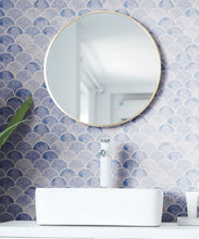Load image into Gallery viewer, Ecailles Wallpaper • Blue White • Insitu