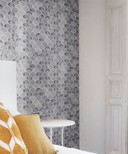 Load image into Gallery viewer, Ecailles Wallpaper • Charcoal White • Insitu
