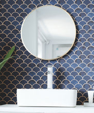Load image into Gallery viewer, Ecailles Wallpaper • Midnight Light Peach • Insitu