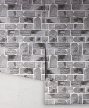 Load image into Gallery viewer, Formes Wallpaper • Charcoal White • Rolls