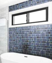 Load image into Gallery viewer, Formes Wallpaper • Midnight Green • Insitu