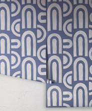 Load image into Gallery viewer, Formes Deux Wallpaper • Grey Navy • Rolls