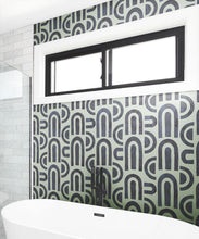 Load image into Gallery viewer, Formes Deux Wallpaper • Midnight Green • Insitu