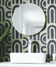Load image into Gallery viewer, Formes Deux Wallpaper • Midnight Green • Insitu