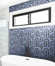 Load image into Gallery viewer, Formes Deux Wallpaper • Midnight Navy • Insitu