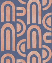 Load image into Gallery viewer, Formes Deux Wallpaper • Salmon Navy • Swatch