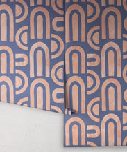 Load image into Gallery viewer, Formes Deux Wallpaper • Salmon Navy • Rolls