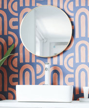 Load image into Gallery viewer, Formes Deux Wallpaper • Salmon Navy • Insitu