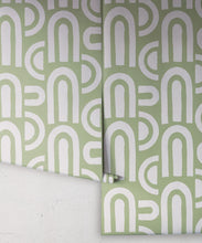 Load image into Gallery viewer, Formes Deux Wallpaper • Snow Green • Rolls