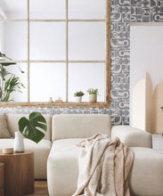 Load image into Gallery viewer, Formes Trios Wallpaper • Charcoal White • Insitu