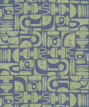 Load image into Gallery viewer, Formes Trios Wallpaper • Sage Navy • Swatch
