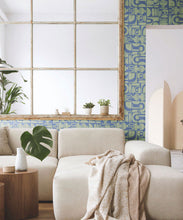 Load image into Gallery viewer, Formes Trios Wallpaper • Sage Navy • Insitu