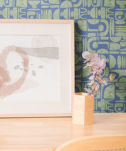 Load image into Gallery viewer, Formes Trios Wallpaper • Sage Navy • Insitu