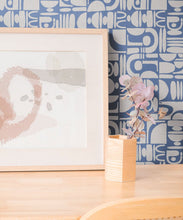 Load image into Gallery viewer, Formes Trios Wallpaper • Snow Navy • Insitu