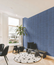 Load image into Gallery viewer, Lignes Wallpaper • Midnight Navy • Insitu