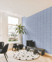 Load image into Gallery viewer, Lignes Wallpaper • Snow Navy • Insitu