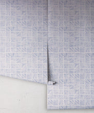 Load image into Gallery viewer, Lignes Deux Wallpaper • Blue White • Rolls