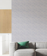 Load image into Gallery viewer, Lignes Deux Wallpaper • Blue White • Insitu