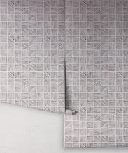 Load image into Gallery viewer, Lignes Deux Wallpaper • Charcoal Light Beige • Rolls