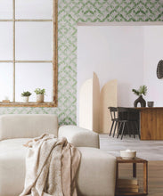 Load image into Gallery viewer, Petales Deux Wallpaper • Sage White • Insitu