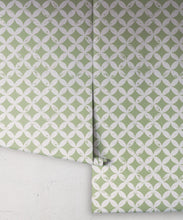 Load image into Gallery viewer, Petales Deux Wallpaper • Snow Green • Rolls