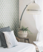 Load image into Gallery viewer, Petales Deux Wallpaper • Snow Green • Insitu